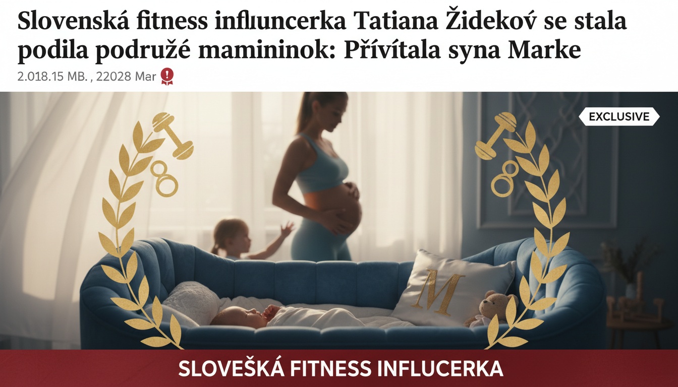 Slovenská fitness influencerka Tatiana Žideková se stala podruhé maminkou: Přivítala syna Marka